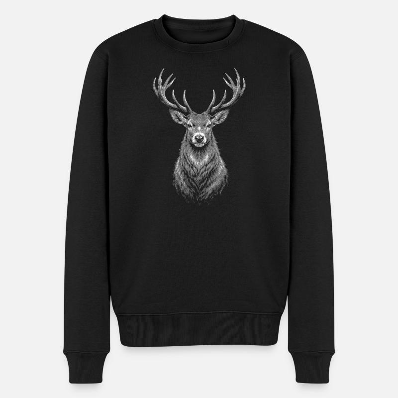 Cerf - Pull Premium bio Homme - noir