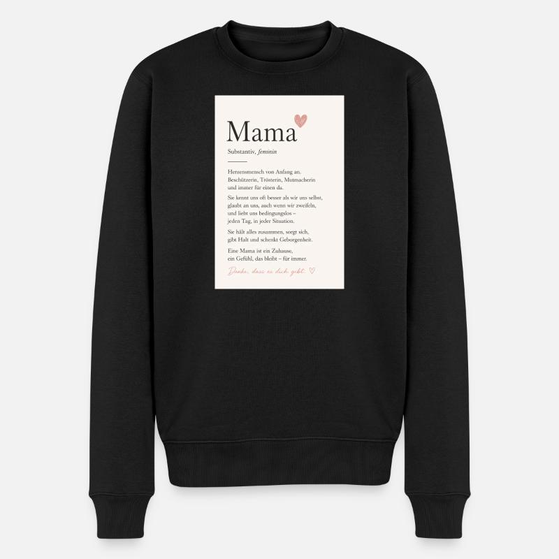Danke Mama - Männer Premium Bio Pullover - Schwarz