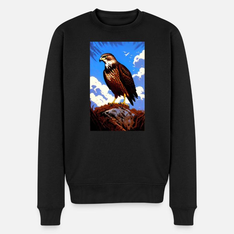 Adler | Vogel | Freiheit | Tiere - Männer Premium Bio Pullover - Schwarz