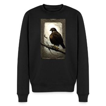 Aigle | Oiseaux | Liberté | Animaux - Pull Premium bio Homme - noir - Devant - Nico (187cm)
