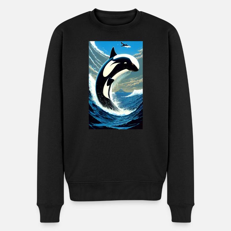 Orca | Wal | Killerwal | Meerestier | Ozean - Männer Premium Bio Pullover - Schwarz