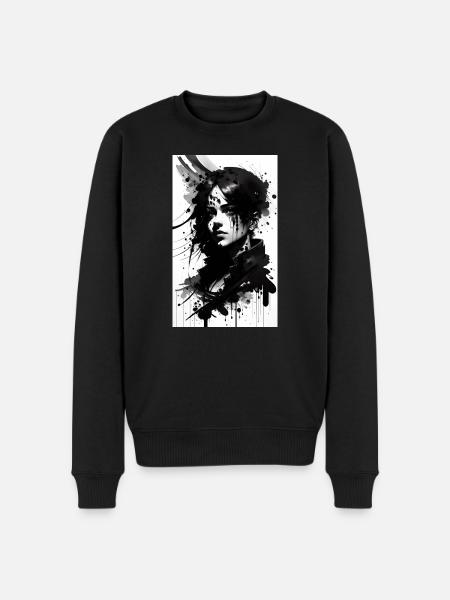 Frau | Gesicht | Mädchen | Anime - Männer Premium Bio Pullover - Schwarz