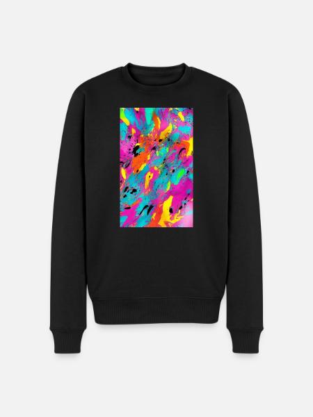 Lines | Wavy lines | Symbols | Pattern - Men's Premium Organic Jumper - black