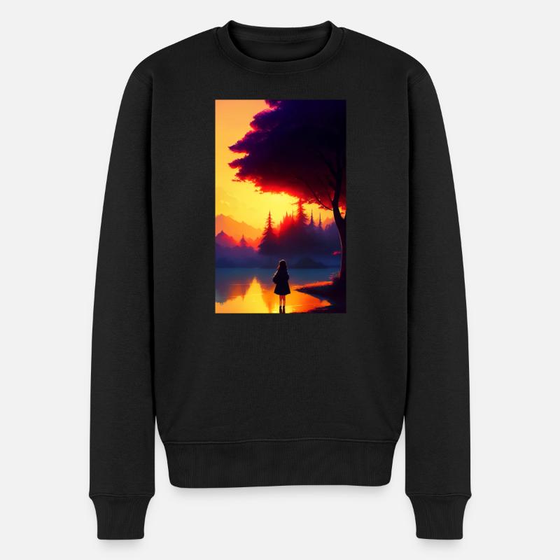 Femme | Visage | Filles | Anime - Pull Premium bio Homme - noir