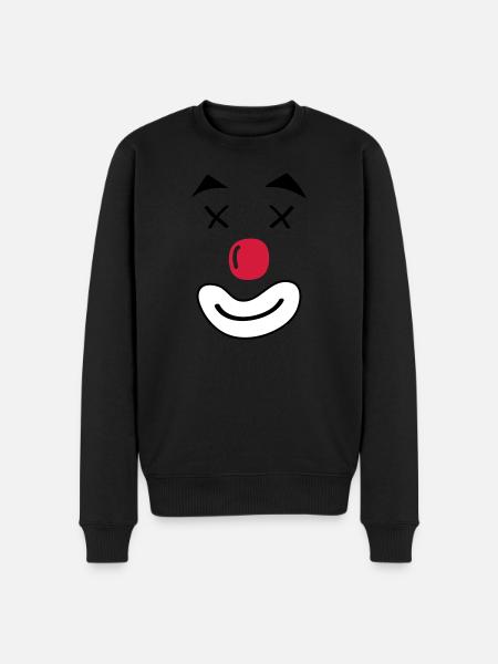 clown smileface - Männer Premium Bio Pullover - Schwarz