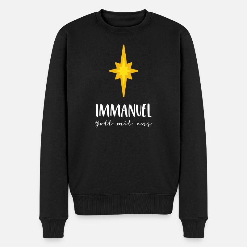 Immanuel - Dieu avec nous Noël Jésus Star - Pull Premium bio Homme - noir