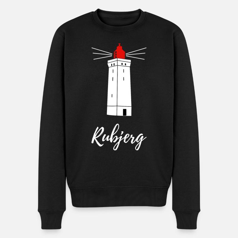 Leuchtturm Rubjerg Dänemark - Männer Premium Bio Pullover - Schwarz