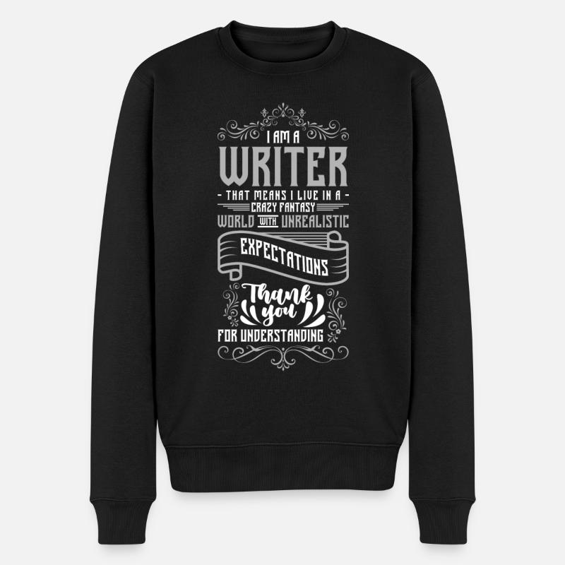 Auteur Livres Roman policier - Pull Premium bio Homme - noir