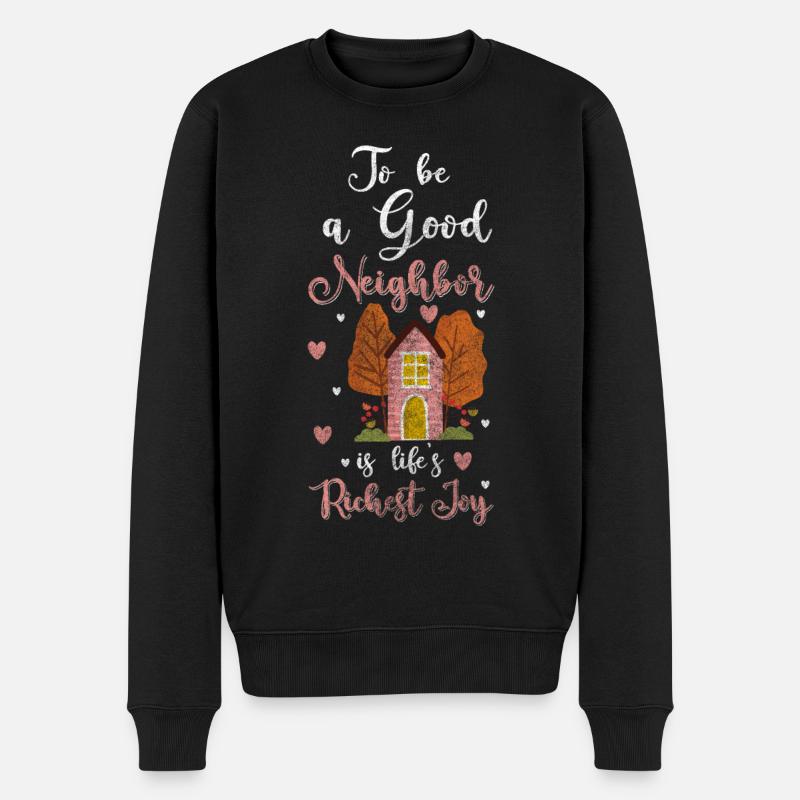Nachbarn Anwohner Wohnung - Männer Premium Bio Pullover - Schwarz