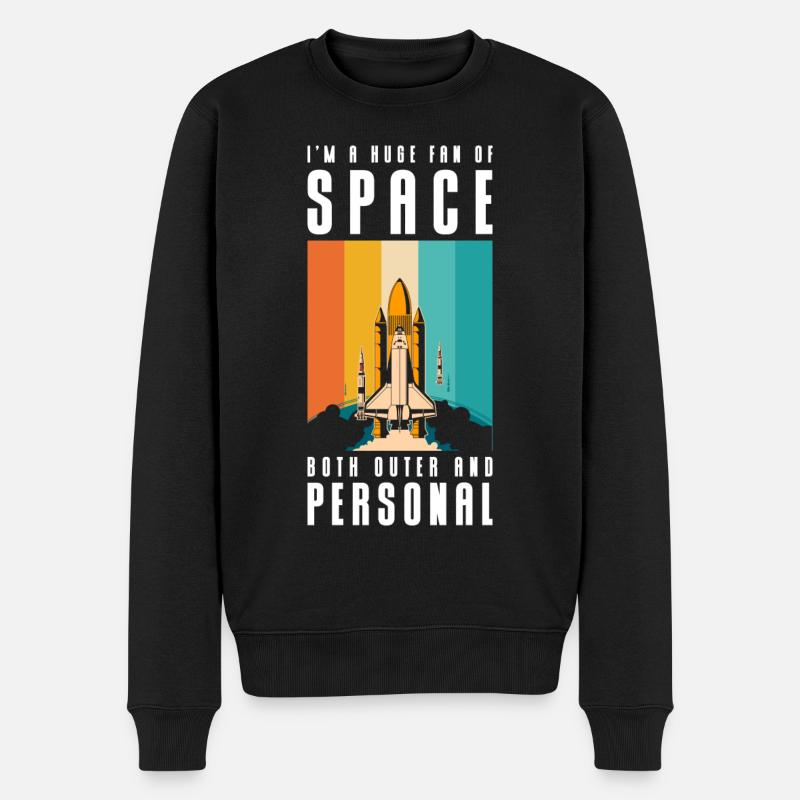 Sterne Rakete Galaxie - Männer Premium Bio Pullover - Schwarz