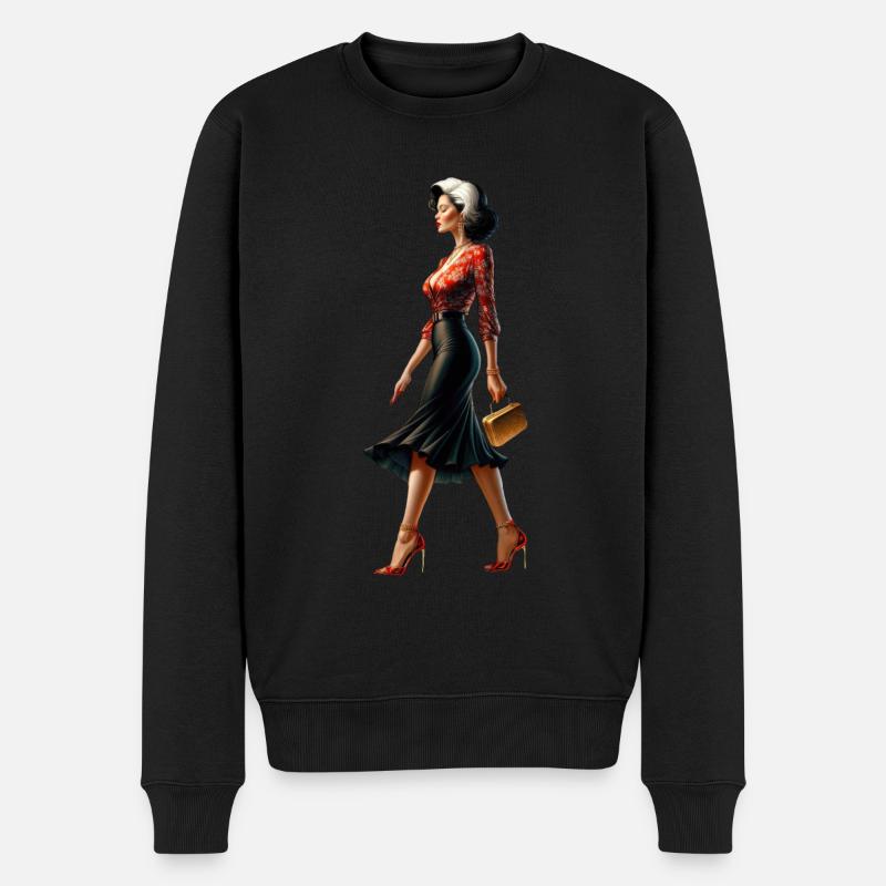 Élégance Rétro Chic - Pull Premium bio Homme - noir