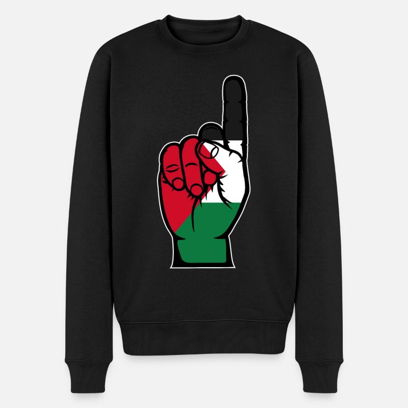 Drapeau palestinien numéro 1 - Pull Premium bio Homme - noir