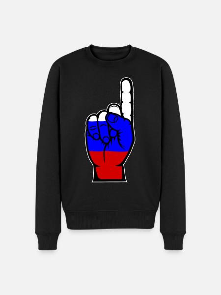 Drapeau russe numéro 1 - Pull Premium bio Homme - noir