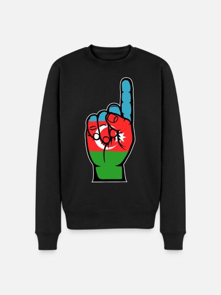 Azerbaijan Flag Number 1 - Men's Premium Organic Jumper - black
