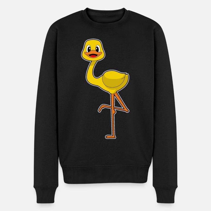 Canard flamant rose - Pull Premium bio Homme - noir