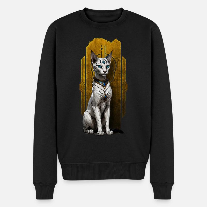Majesté vigilante de Bastet : Protecteur du divin - Pull Premium bio Homme - noir