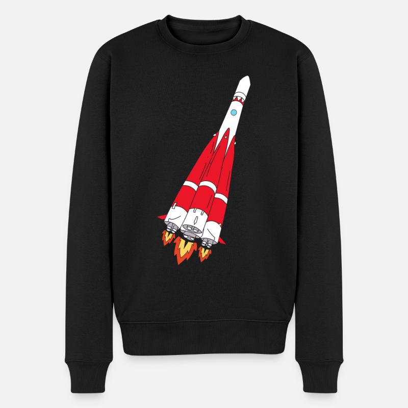 Rocket with thrust - hand-painted - Men's Premium Organic Jumper - black