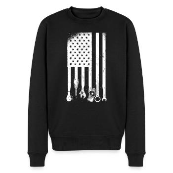 KFZ Mechaniker Autoschrauber Mechatroniker - Männer Premium Bio Pullover - Schwarz - Vorne - Nico (187cm)