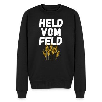 Held vom Feld Acker Bauer Landwirt - Männer Premium Bio Pullover - Schwarz - Vorne - Nico (187cm)