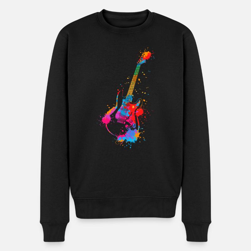 E-Gitarre Splash - Männer Premium Bio Pullover - Schwarz