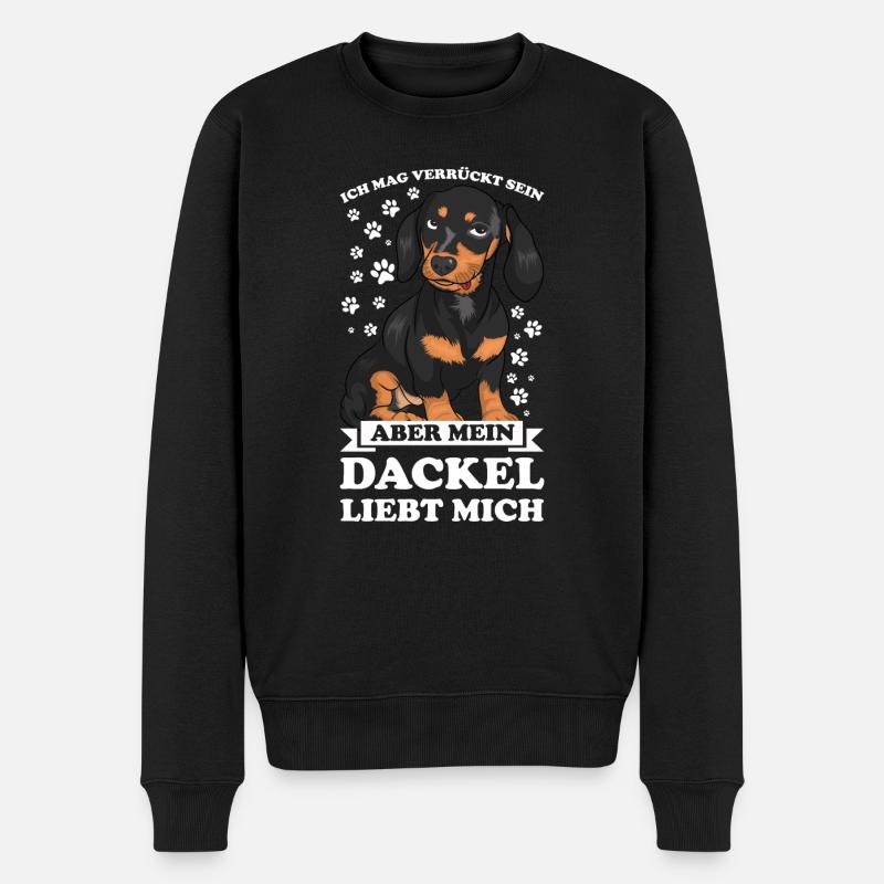Dackel Hund Dackel Hund Geschenk - Männer Premium Bio Pullover - Schwarz