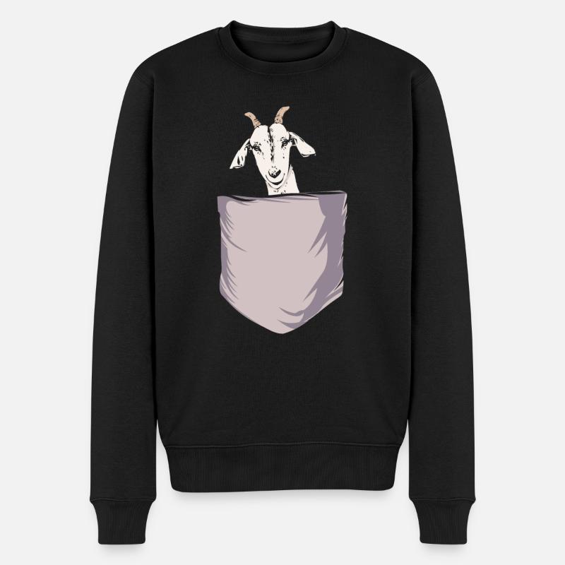 Tier Ziege Brusttasche Goat Geschenk für Ziegen Li - Männer Premium Bio Pullover - Schwarz