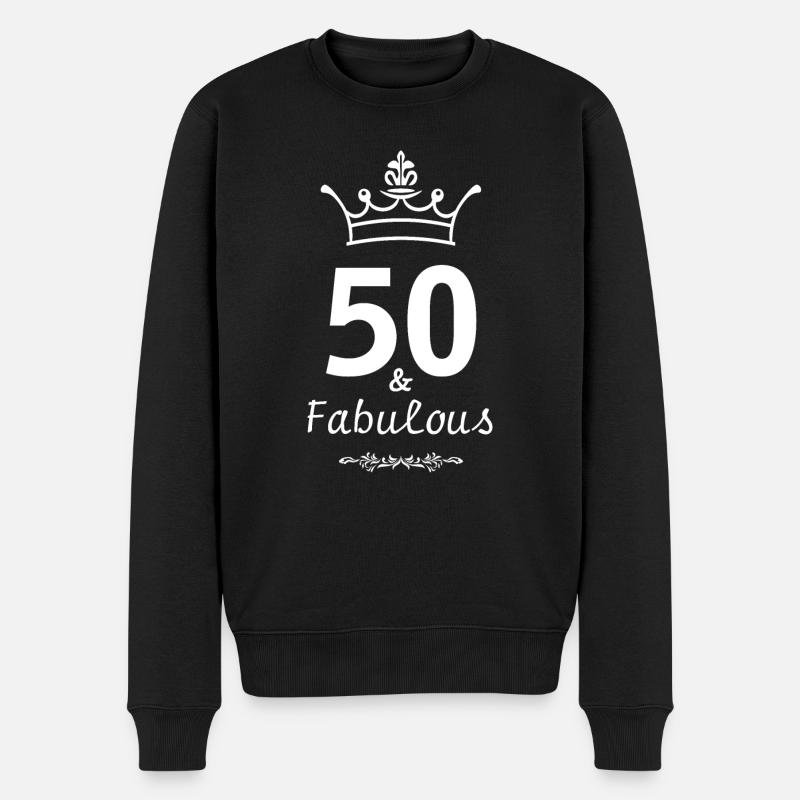 50 und fabelhaft - Männer Premium Bio Pullover - Schwarz