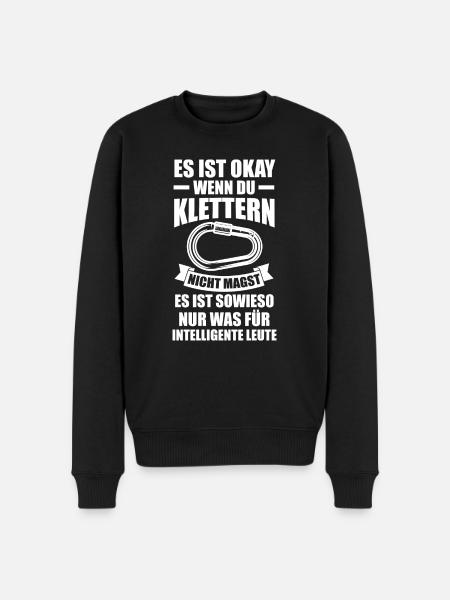 Bergsteigen Bouldern Klettern Kletterer - Männer Premium Bio Pullover - Schwarz