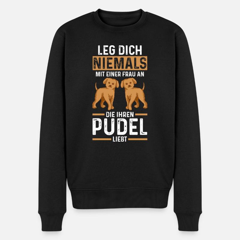 Hund Pudel - Männer Premium Bio Pullover - Schwarz
