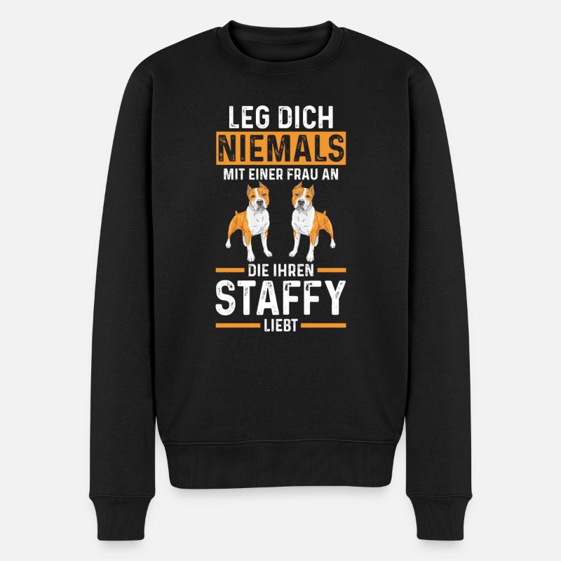Chien Staffy - Pull Premium bio Homme - noir