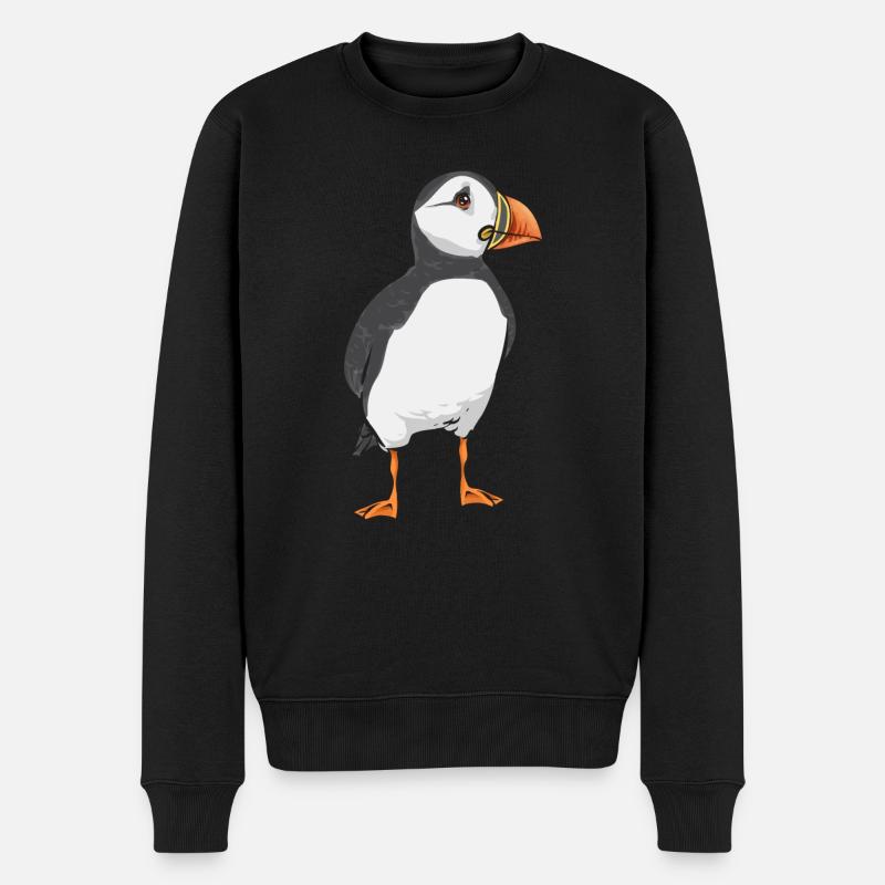Papageientaucher Puffin Alkenvögel Lunde - Männer Premium Bio Pullover - Schwarz