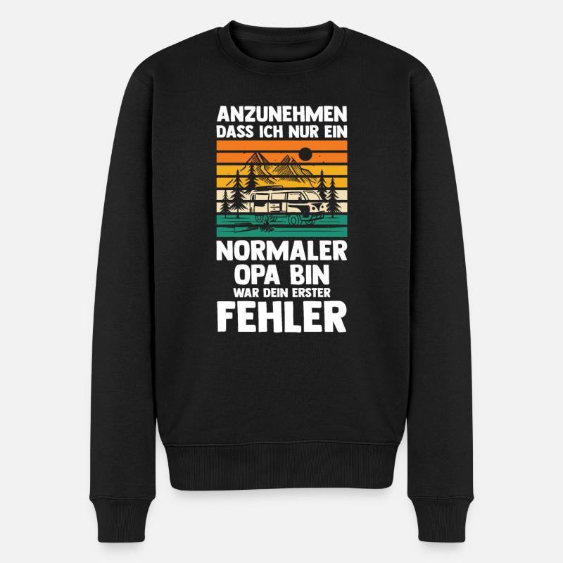 Camper Opa Camping Geschenk - Männer Premium Bio Pullover - Schwarz