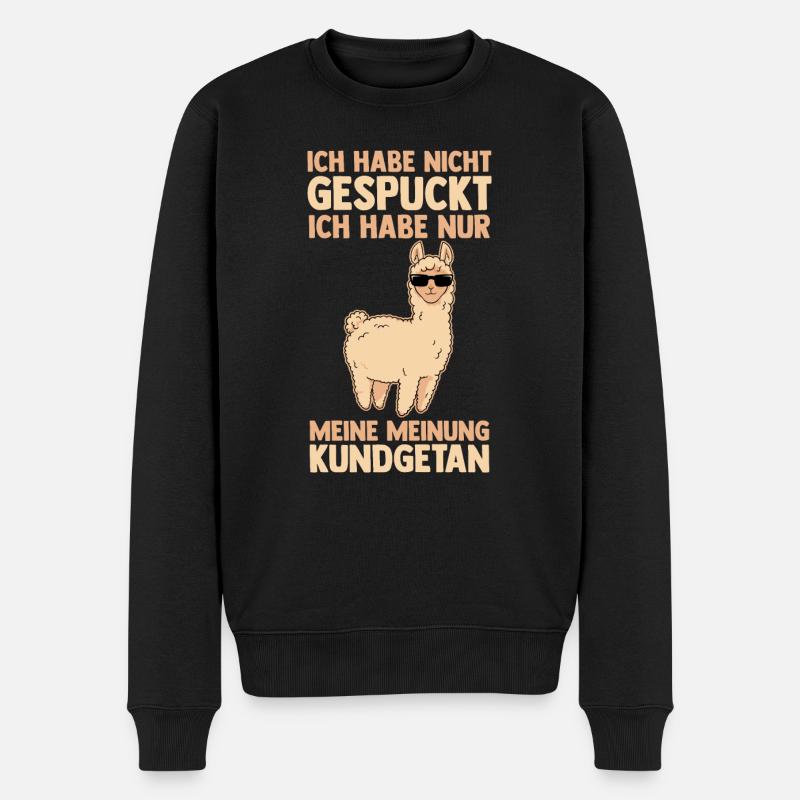 Alpaka - Männer Premium Bio Pullover - Schwarz