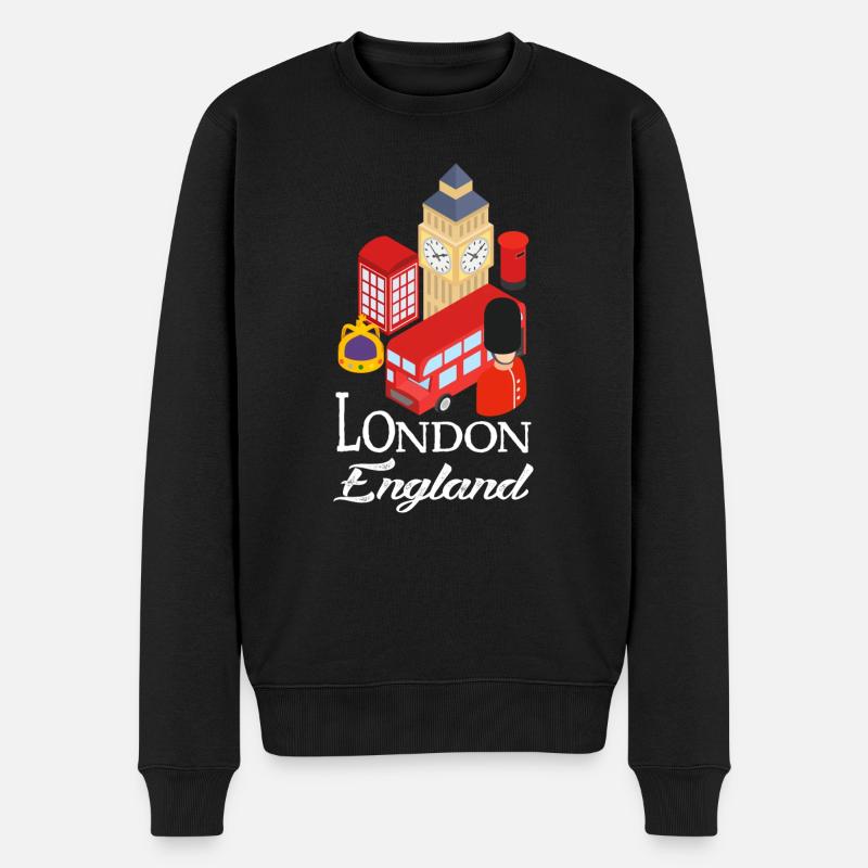 Londres, Angleterre - Pull Premium bio Homme - noir