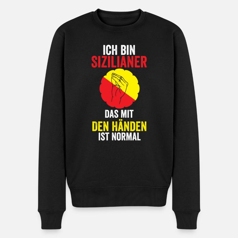 Sizilianer Sizilianisch Sizilien - Männer Premium Bio Pullover - Schwarz