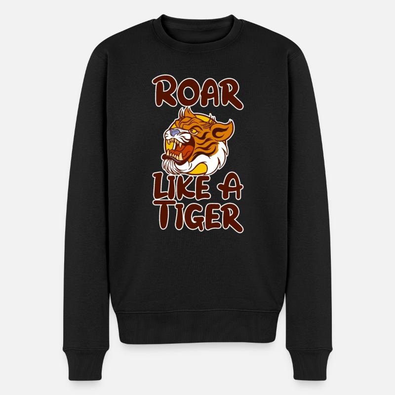 Roar Like A Tiger 2 - Männer Premium Bio Pullover - Schwarz