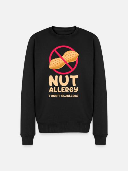 Nut allergy I don't swallow - Men's Premium Organic Jumper - black