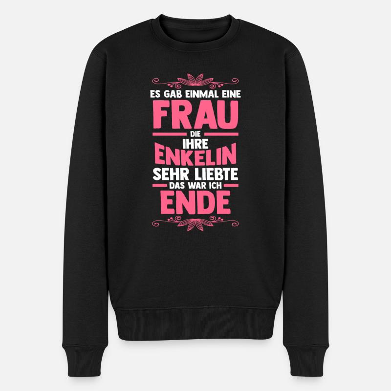 Oma Großmutter Enkelin - Männer Premium Bio Pullover - Schwarz