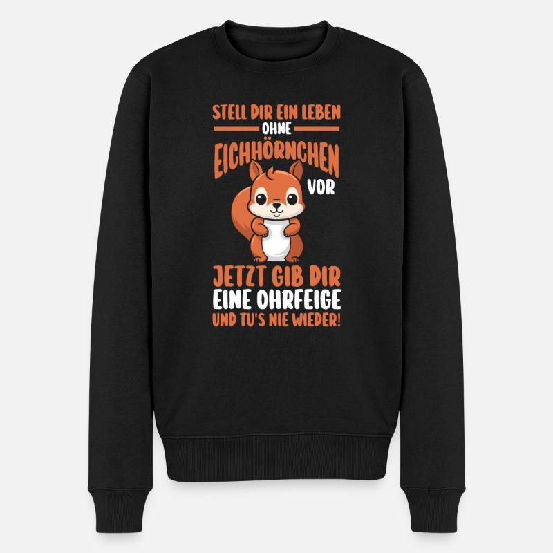 Eichhörnchen - Männer Premium Bio Pullover - Schwarz