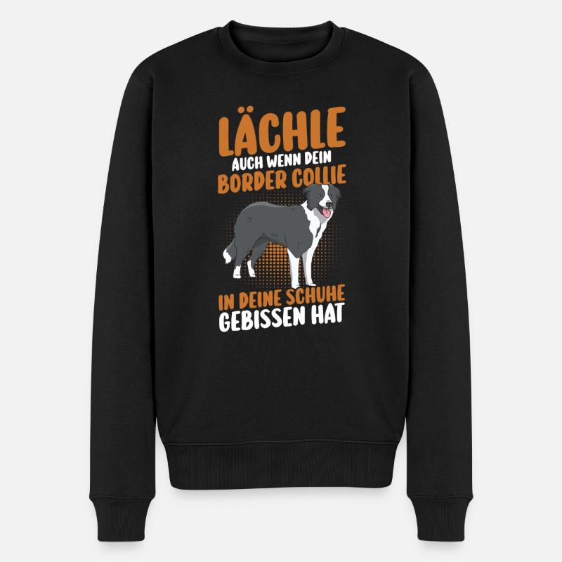 Hund Border Collie - Männer Premium Bio Pullover - Schwarz