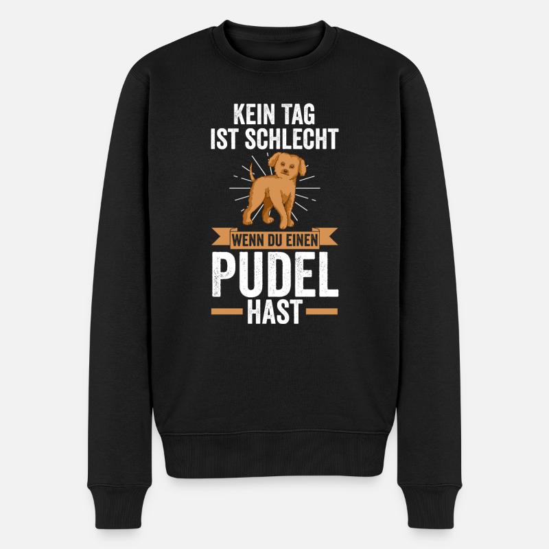 Hund Pudel - Männer Premium Bio Pullover - Schwarz
