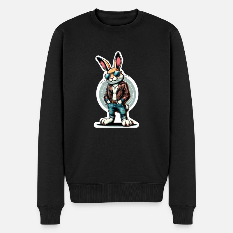 Lapin de Pâques Cool - Pull Premium bio Homme - noir