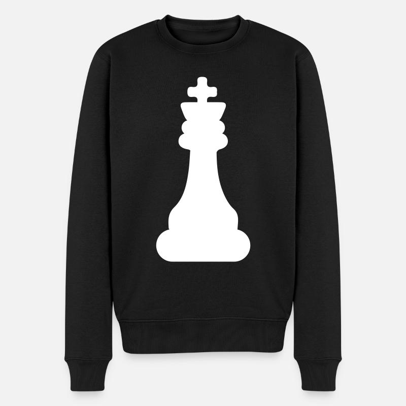 Schachfigur König - Männer Premium Bio Pullover - Schwarz