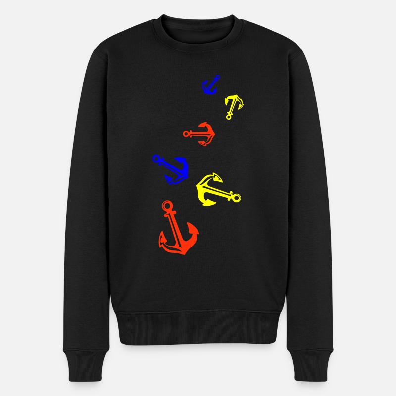Anker Icon Symbol - Männer Premium Bio Pullover - Schwarz