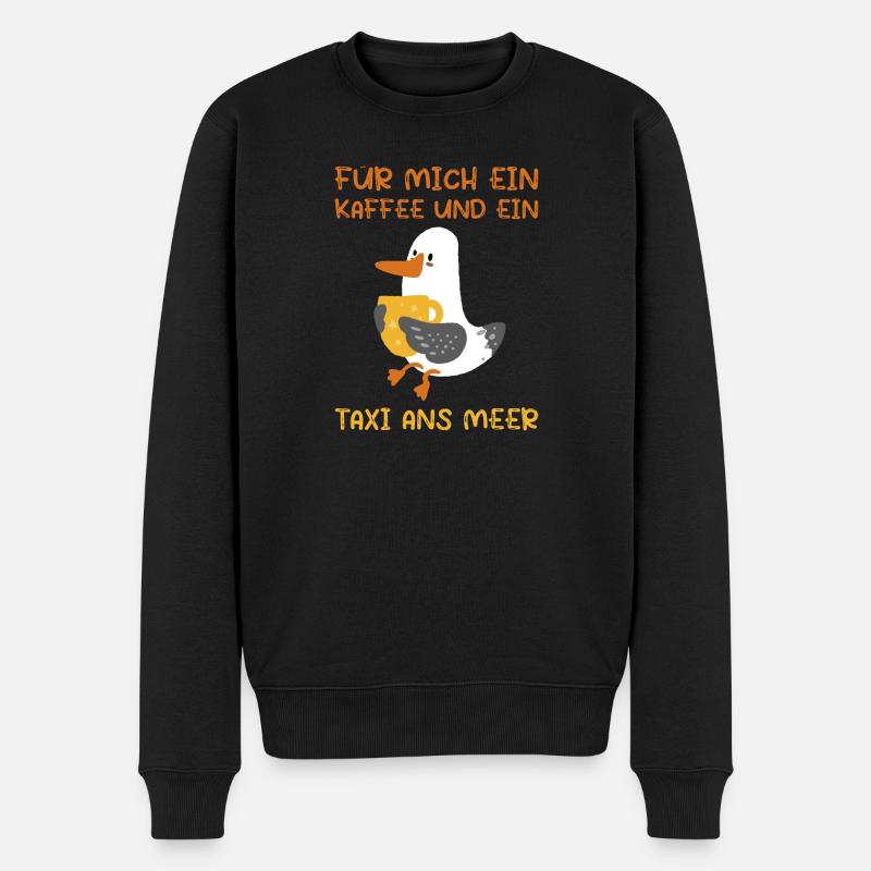 Nordsee Möwe Kaffee Norden Geschenk - Männer Premium Bio Pullover - Schwarz