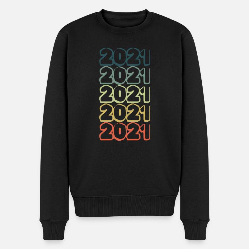 Jahr 2021 - Männer Premium Bio Pullover - Schwarz