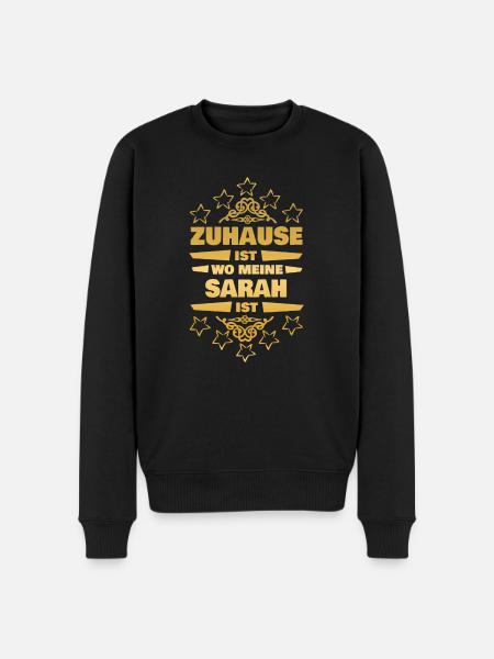 Ehefrau Sarah - Männer Premium Bio Pullover - Schwarz
