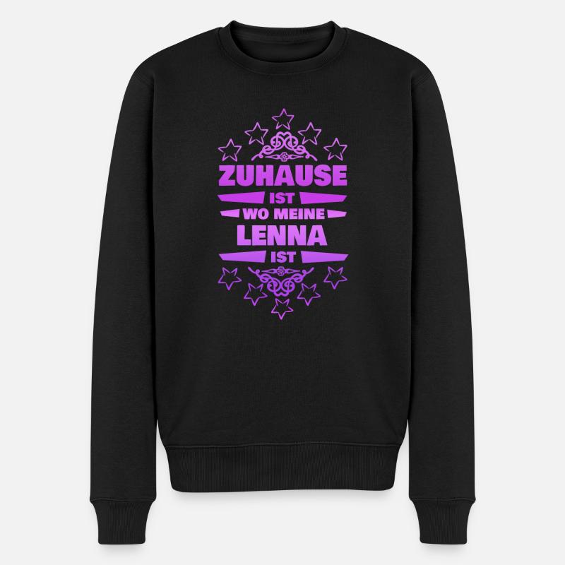 Freundin Lenna - Männer Premium Bio Pullover - Schwarz