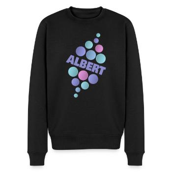 Vorname Albert - Männer Premium Bio Pullover - Schwarz - Vorne - Nico (187cm)