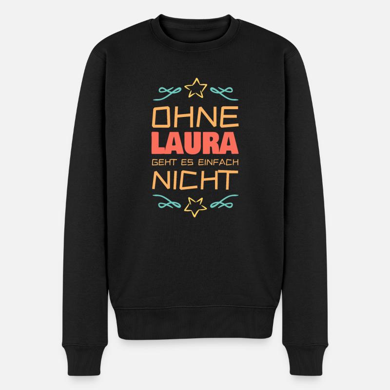 Laura als Laura - Männer Premium Bio Pullover - Schwarz